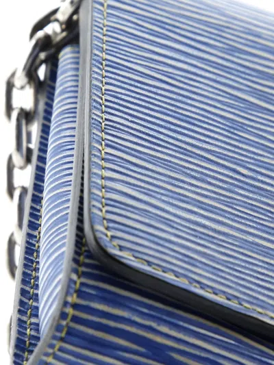 Pre-owned Louis Vuitton Twist Chain Wallet Epi Leather Crossbody Bag In Blue