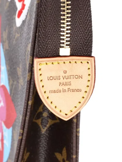 Pre-owned Louis Vuitton Toiletry Limited Edition Patches Monogram Canvas 26 Pouch In Brown