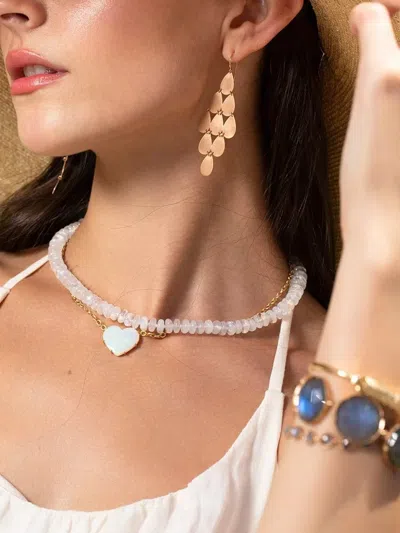 Irene Neuwirth 18k Rose Gold Drop Chandelier Earrings In Silver