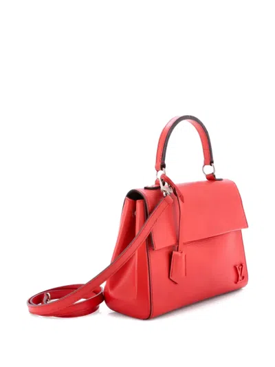 Pre-owned Louis Vuitton Cluny Top Handle Bag Epi Leather Bb Satchel In Red