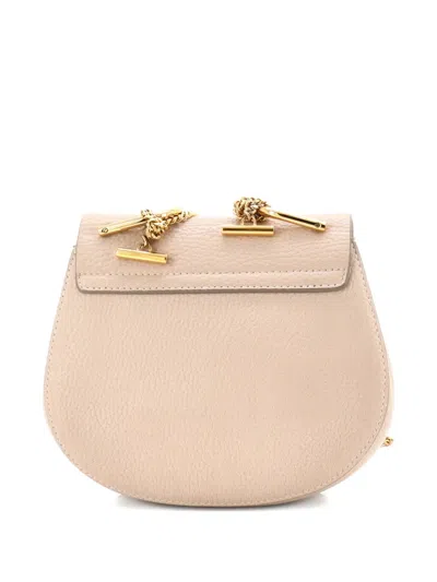 Pre-owned Chloé Drew Leather Mini Crossbody Bag In Neutral
