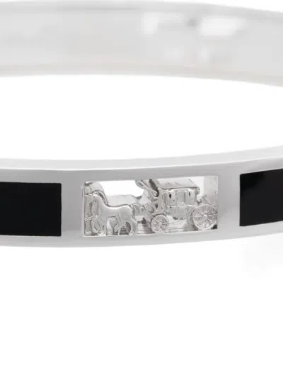 Coach Embellished Logo Bracelet In Silver