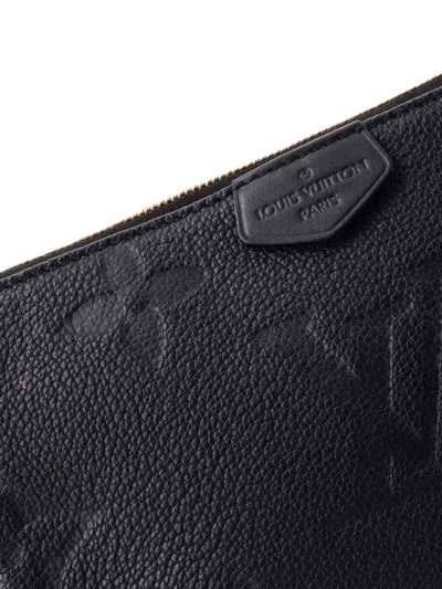 Pre-owned Louis Vuitton Multi Pochette Accessoires Monogram Empreinte Giant Crossbody Bag In Black