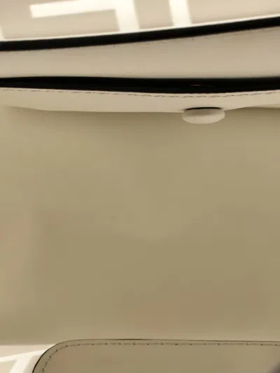 Pre-owned Fendi Kan I F Zucca Pu Small Shoulder Bag In Neutral