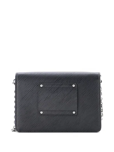 Pre-owned Louis Vuitton Twist Belt Wallet On Chain Epi Leather Crossbody Bag In Black