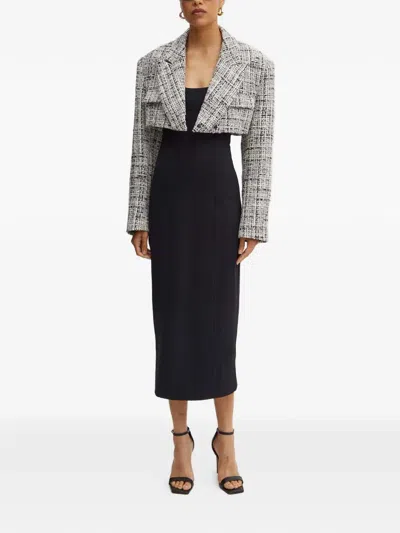 Patrizia Pepe Scoop-neck Midi Dress In Black