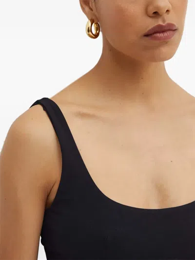 Patrizia Pepe Scoop-neck Midi Dress In Black