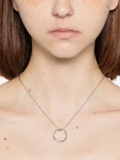 Agnès B. Iconic Logo-ring Necklace In Silver