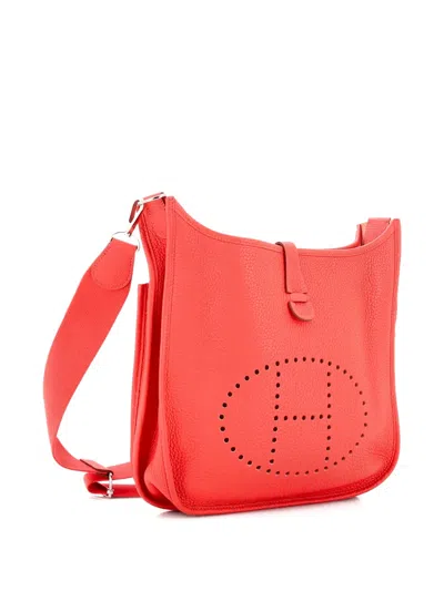 Pre-owned Hermes Evelyne Bag Gen Iii Clemence Pm Crossbody Bag In Red