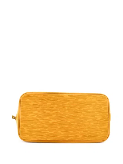 Pre-owned Louis Vuitton Vintage Alma Handbag Epi Leather Pm Satchel In Yellow