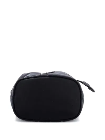 Pre-owned Prada Drawstring Wristlet Tessuto Small Bucket Bag In Black