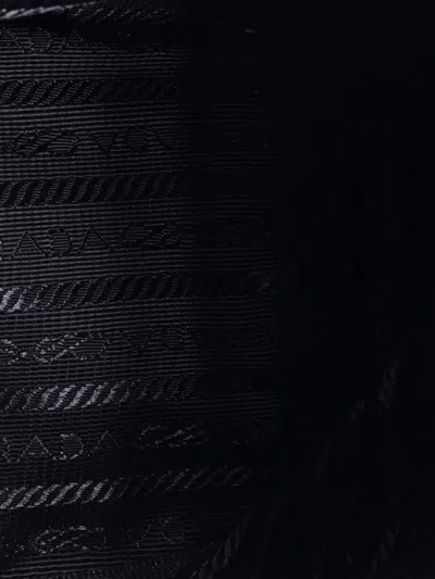 Pre-owned Prada Drawstring Wristlet Tessuto Small Bucket Bag In Black