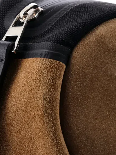 Pre-owned Loewe Round Bum Bag Suede And Nylon Small Belt Bag In Brown