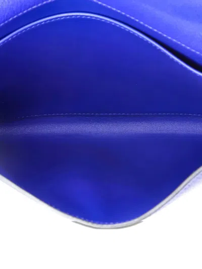 Pre-owned Hermes Cinhetic Chevre Mysore Clutch Bag In Blue