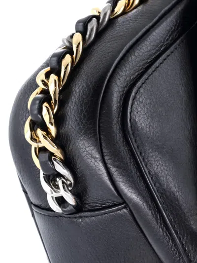 Pre-owned Chanel Two Tone Envelope Flap Bag Quilted Calfskin Small Shoulder Bag In Black