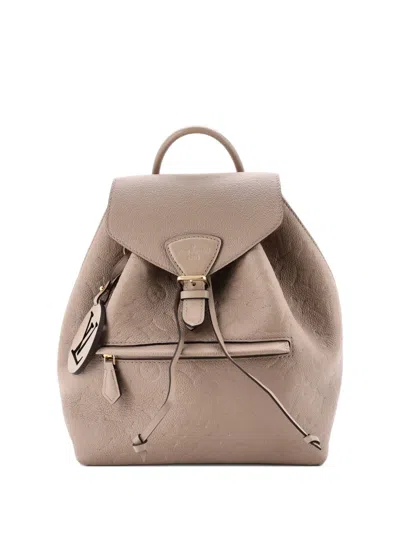 Pre-owned Louis Vuitton Montsouris Nm Monogram Empreinte Leather Pm Backpack In Neutral