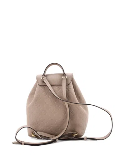 Pre-owned Louis Vuitton Montsouris Nm Monogram Empreinte Leather Pm Backpack In Neutral