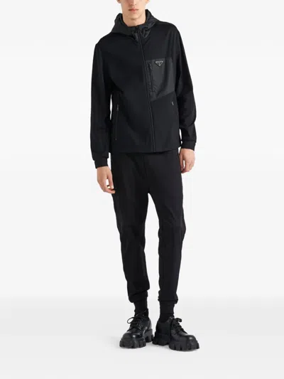 Prada Triangle-logo Track Pants In Black