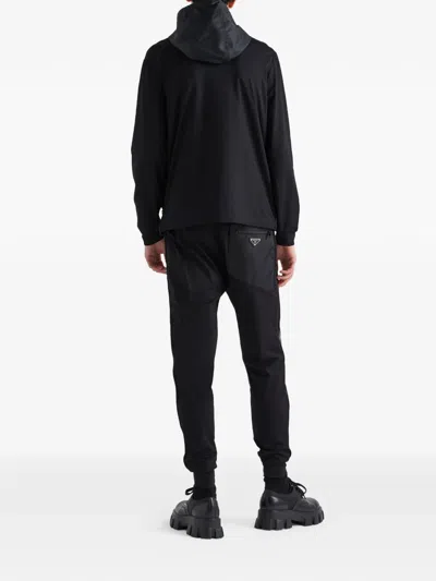 Prada Triangle-logo Track Pants In Black