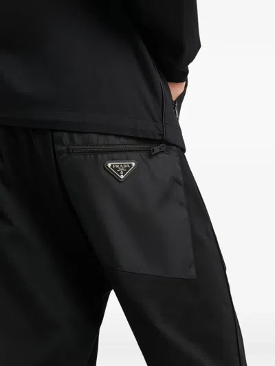Prada Triangle-logo Track Pants In Black