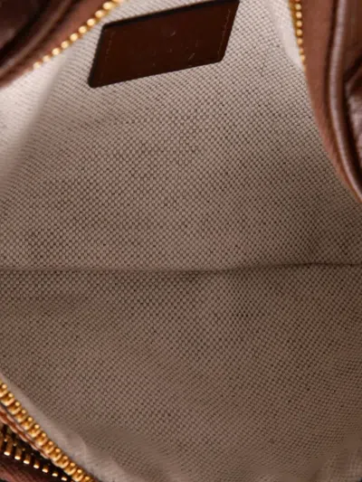 Pre-owned Gucci Interlocking G Patch Gg Coated Canvas Large Belt Bag In Brown