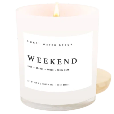 Sweet Water Decor 11oz White Jar Candle In White