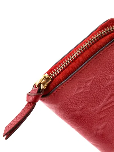 Pre-owned Louis Vuitton Clemence Wallet Monogram Empreinte Leather Small Wallets In Red