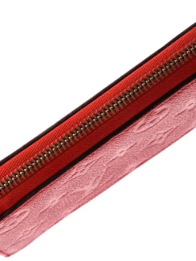 Pre-owned Louis Vuitton Clemence Wallet Monogram Empreinte Leather Small Wallets In Red