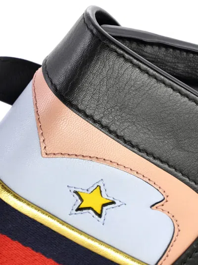 Pre-owned Gucci Web Heart Gg Marmont Leather Backpack In Black