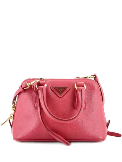 Pre-owned Prada Promenade Bag Saffiano Leather Mini Crossbody Bag In Pink