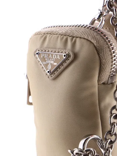 Pre-owned Prada Re-edition 2005 Shoulder Bag Tessuto Small Crossbody Bag In Neutral