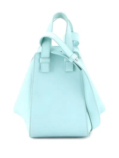 Pre-owned Loewe Monochrome Hammock Bag Leather Compact Crossbody Bag In Blue