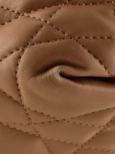 Pre-owned Dior Toujours Macrocannage Quilt Calfskin Medium Tote Bag In Brown