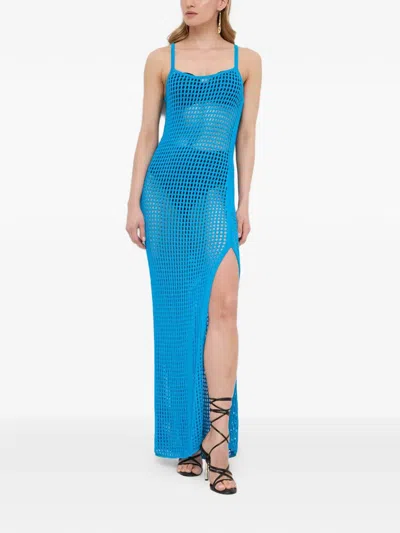 Patrizia Pepe Square-neck Beach Dress In Blue