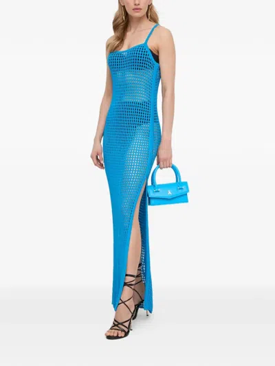 Patrizia Pepe Square-neck Beach Dress In Blue