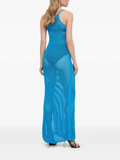 Patrizia Pepe Square-neck Beach Dress In Blue