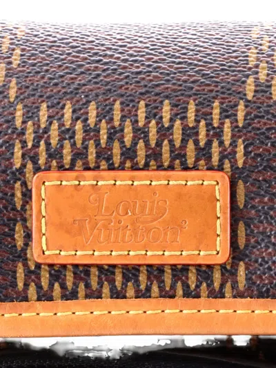 Pre-owned Louis Vuitton Nigo Amazone Messenger Bag Limited Edition Giant Damier And Monogram Canvas Nano Crossbody Bag In Brown
