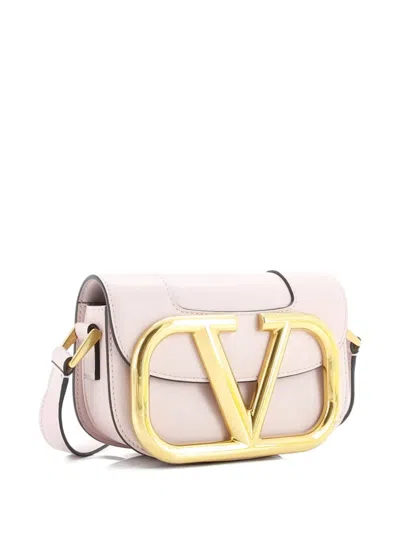 Pre-owned Valentino Garavani Supervee Leather Small Crossbody Bag In Pink