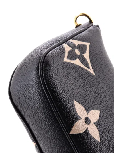 Pre-owned Louis Vuitton Multi Pochette Accessoires Bicolor Monogram Empreinte Giant Crossbody Bag In Black