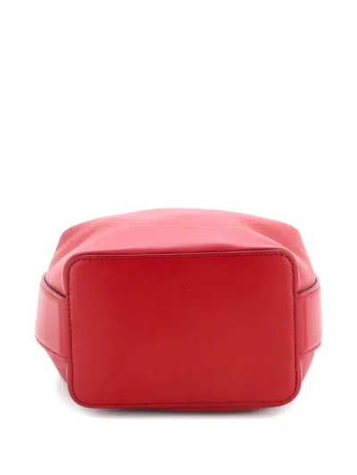 Pre-owned Valentino Garavani Vlogo The Bold Edition Top Handle Bag Leather Mini Satchel In Red