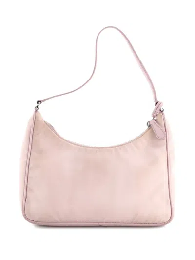 Pre-owned Prada Re-edition 2000 Tessuto Mini Hobo Bag In Pink