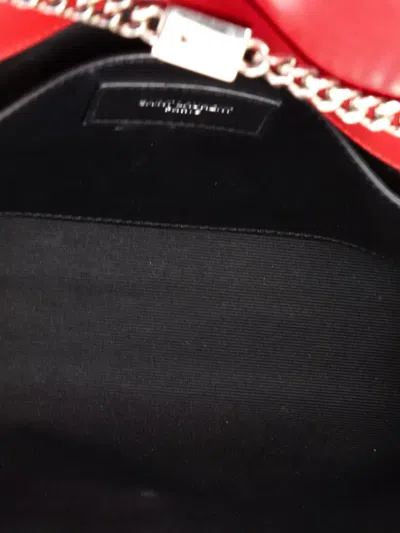 Pre-owned Saint Laurent Classic Monogram Grainy Leather Medium Crossbody Bag In Red