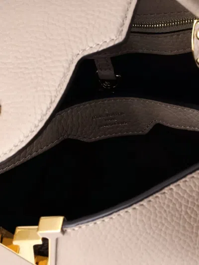 Pre-owned Louis Vuitton Capucines Bag Leather Pm Satchel In Neutral