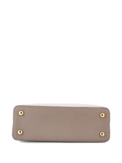Pre-owned Louis Vuitton Capucines Bag Leather Pm Satchel In Neutral