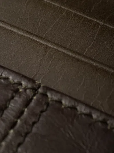 Prada Triangle-logo Leather Cardholder In Brown