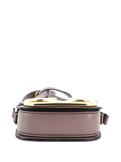 Pre-owned Valentino Garavani Supervee Leather Small Crossbody Bag In Neutral