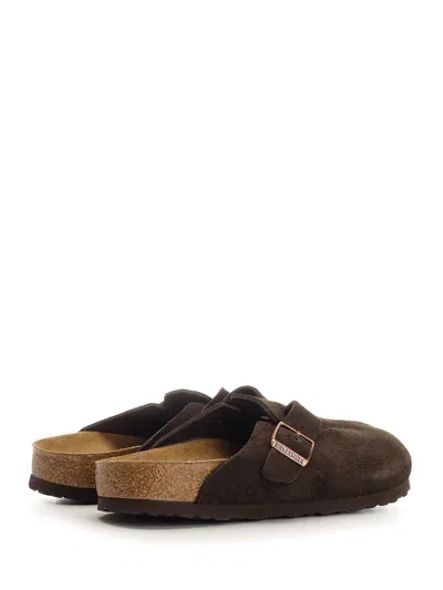 Birkenstock Womens Boston Suede In Animal Print