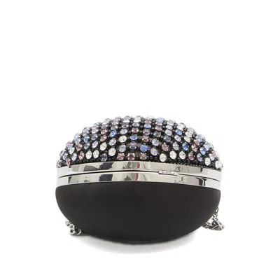 Self-portrait Multicolor Heart Shaped Clutch With Pearl Embellishments And Bow Detail In Tech Fabric Woman In Multi