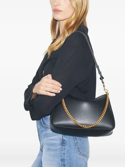 Tory Burch Perry Leather Shoulder Bag In Black