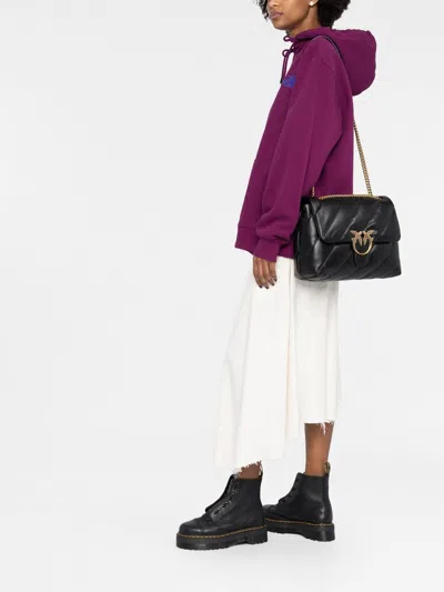 Pinko Love Big Puff Leather Bag In Purple